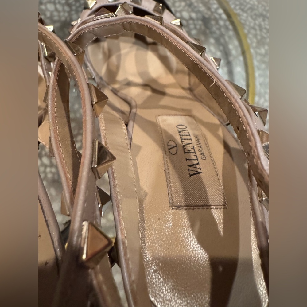 Valentino Garavani Nero Rockstud 100mm Slingback High-Heel Pumps 8.5 - Picture 9 of 14